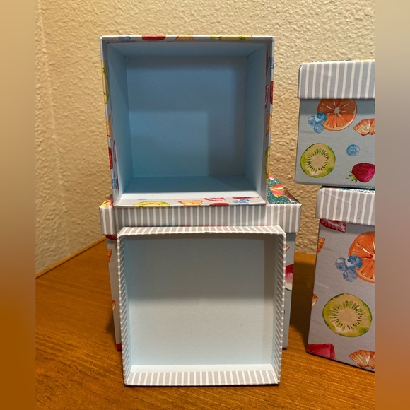 Popsicles & Fruit Themed Decorative Storage Nesting Boxes Set Of 7, Glitter Lids - Picture 16 of 16